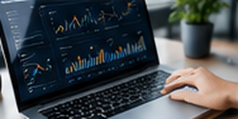 Marketing analytics displayed on a laptop